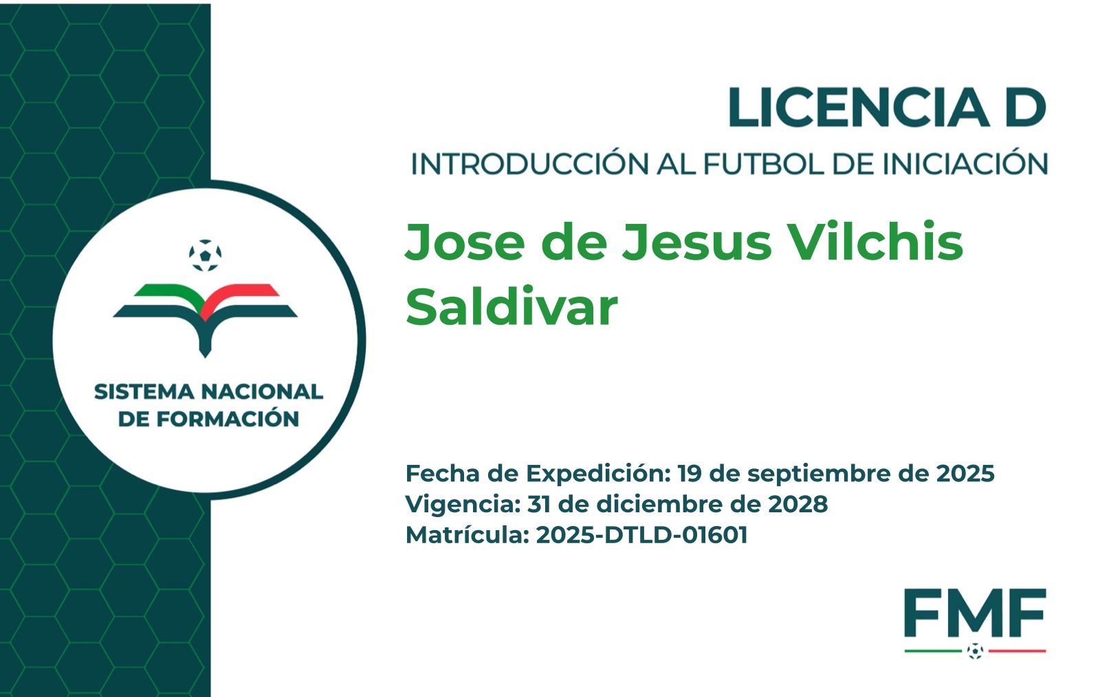 Licencia D de Jesús Vilchis